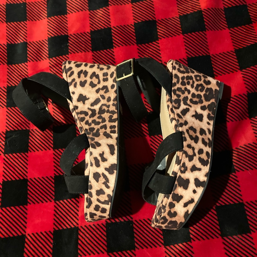 Torrid Cheetah Print Wedges.  Wide Width